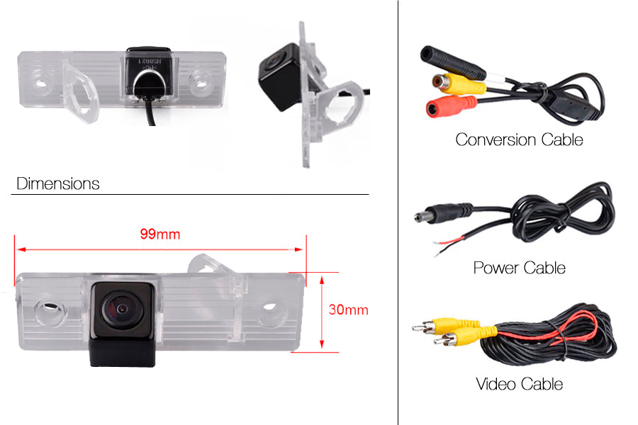 Daewoo Kalos Reverse View Number Plate Light Camera (NTSC)