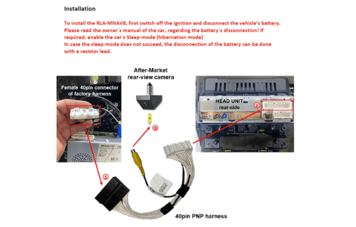 Add Camera to OEM Dacia Jogger (2022 Onwards) MediaNav 8 inch (NTSC)
