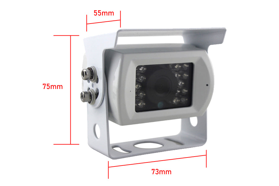 Universal Heavy Duty Rear View Canera With Adjustable Bracket For Vans/ Motorhomes NTSC (White)