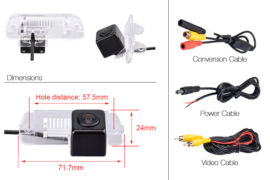 Mercedes M-Class Reverse View Rear Number Plate Light Camera (NTSC)