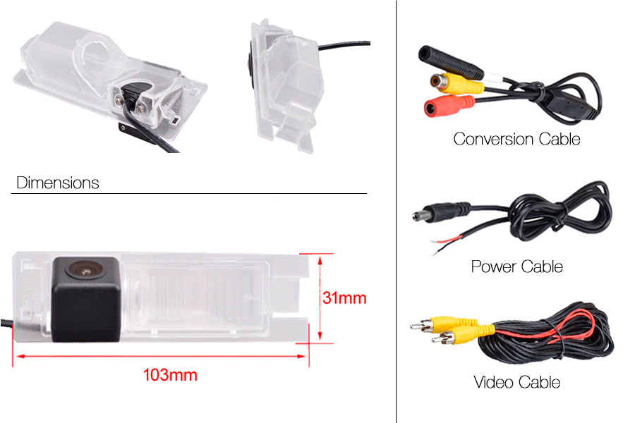 Alfa Romeo Mito Reverse View Rear Number Plate Light Camera (NTSC)