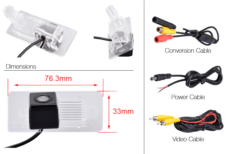 Volkswagen Touareg Reverse View Rear Number Plate Light Camera (NTSC)