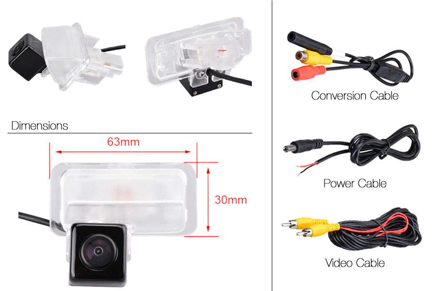 Toyota Corolla Reverse View Rear Number Plate Light Camera (NTSC)