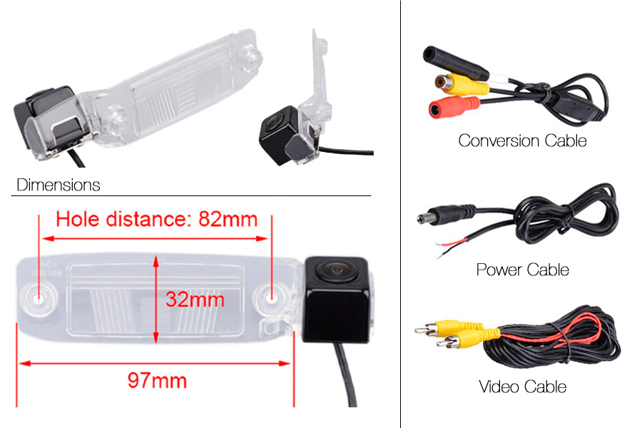 Kia Sportage Reverse View Rear Number Plate Light Camera (NTSC)