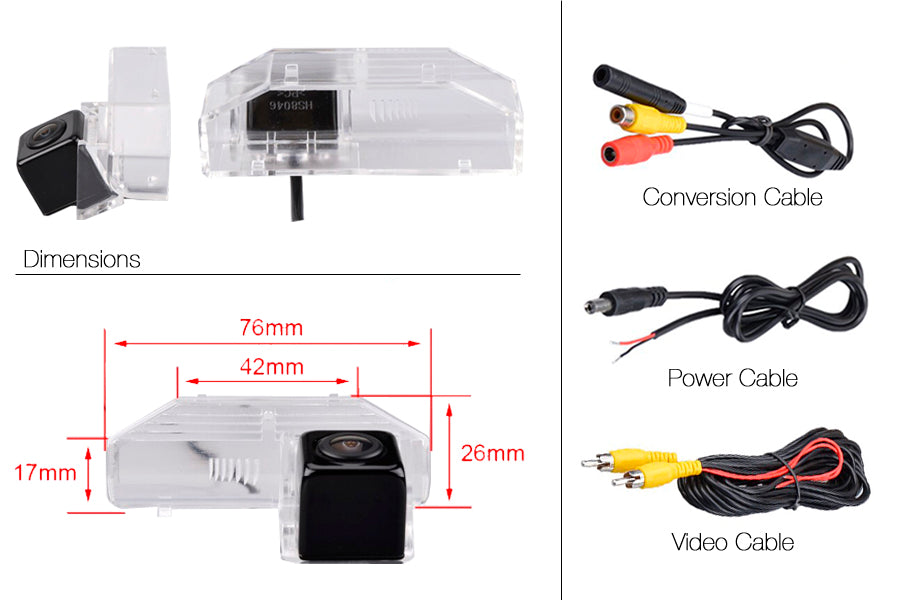 Mazda 6 Reverse View Rear Number Plate Light Camera (NTSC)