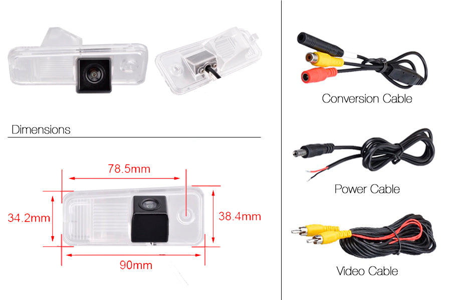 Hyundai Santa Fe Reverse View Rear Number Plate Light Camera (NTSC)