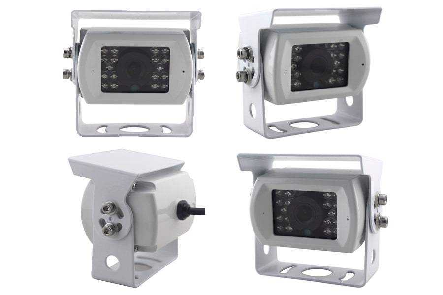 Universal Heavy Duty Rear View Canera With Adjustable Bracket For Vans/ Motorhomes NTSC (White)