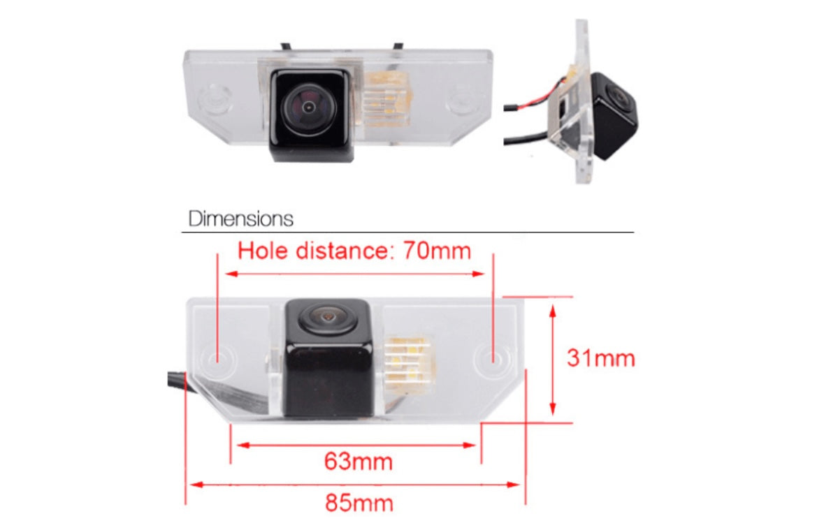 Ford Focus MK2 Reverse View Rear Number Plate Light Camera With LED Bulb (NTSC)