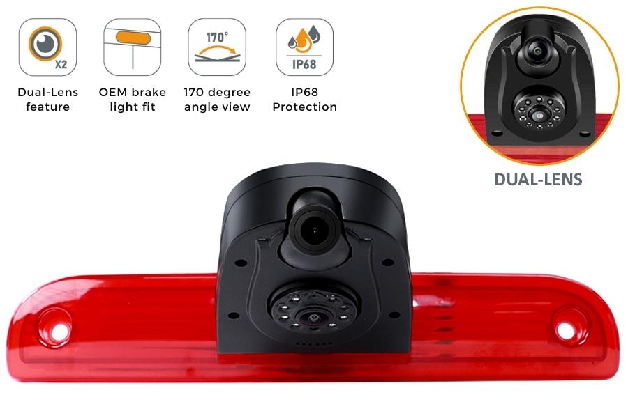 Fiat Ducato (2006-2014) DUAL LENS High Level Brake Light Rear View Camera (NTSC)