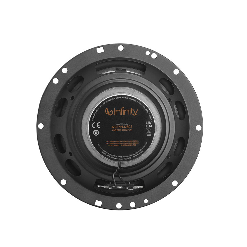 Infinity Alpha 603 6.5" (16cm) 2 Way Coaxial Car Speakers 480 Watts