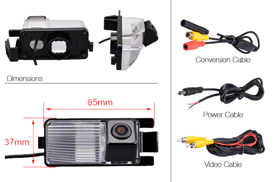 Nissan Leaf Reverse View Rear Number Plate Light Camera (NTSC)