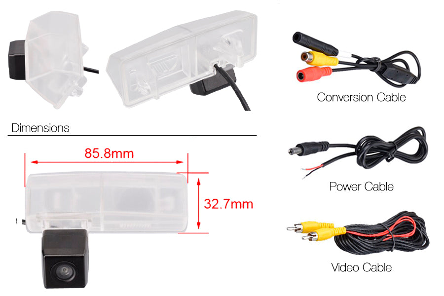 Toyota Venza Reverse View Rear Number Plate Light Camera (NTSC)