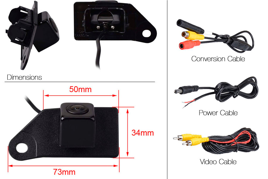 Mitsubishi ASX Reverse View Rear Number Plate Light Camera (NTSC)