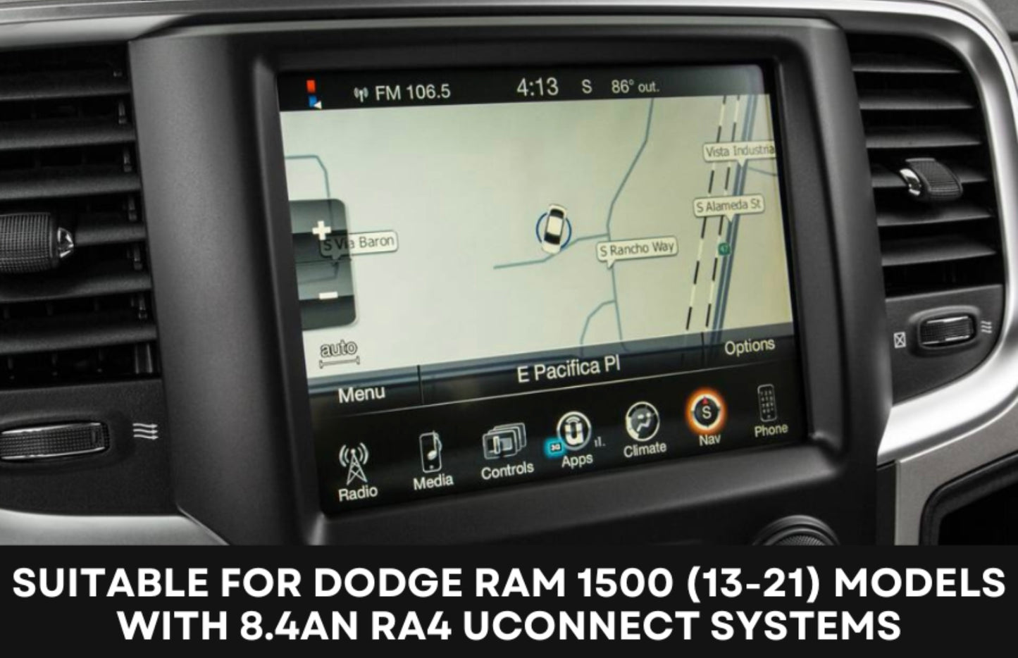 Add Camera to OEM Dodge Ram (2013-2018) With Uconnect 8.4AN/ RA4 and 8.4A/ RA3 Head Unit - 52 Pin