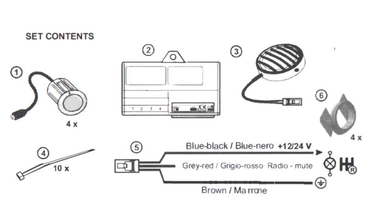 Laserline FPS412 Flashpoint REAR 4 Aftermarket Rear Bumper Parking Sensor System