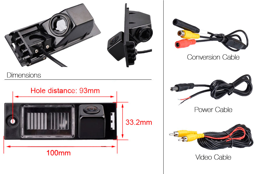 Hyundai Tuscon Reverse View Rear Number Plate Light Camera (NTSC)