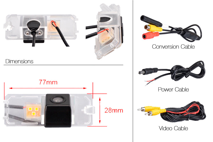 Renault Megane Reverse View Rear Number Plate Light Camera (NTSC)
