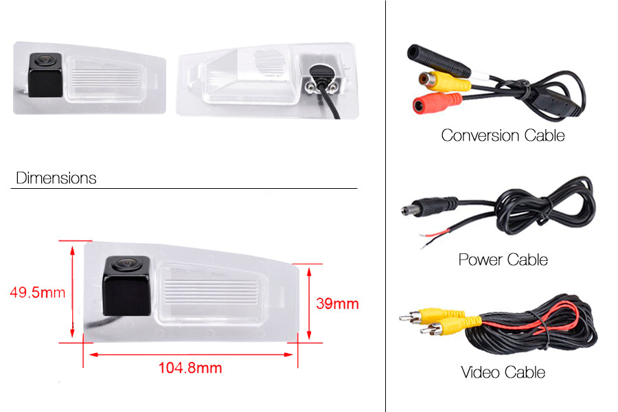 Mazda 3 Reverse View Rear Number Plate Light Camera (NTSC)