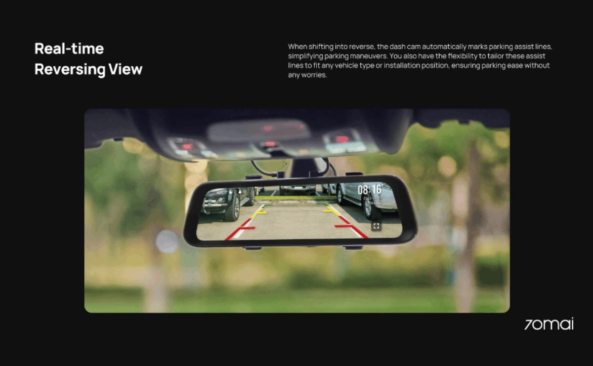 70mai S500 3K HDR Rear View Mirror Dash Cam Set with Rear Camera