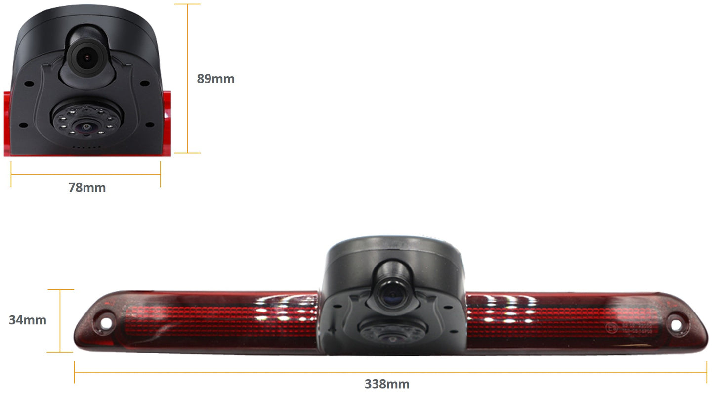 Mercedes Sprinter, VW Crafter (2006-2016) DUAL LENS High Level Brake Light Rear View Camera (NTSC)