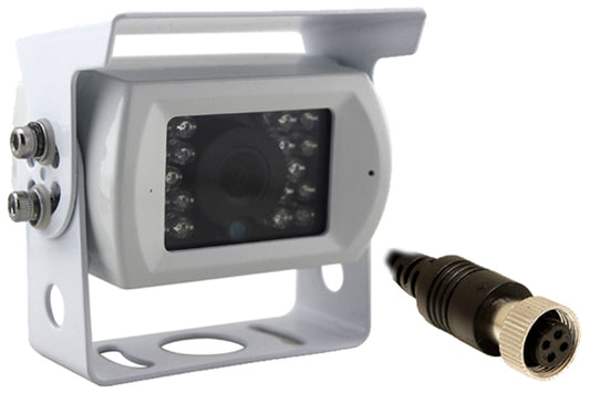Universal Heavy Duty Rear View Canera With Adjustable Bracket For Vans/ Motorhomes NTSC (White)