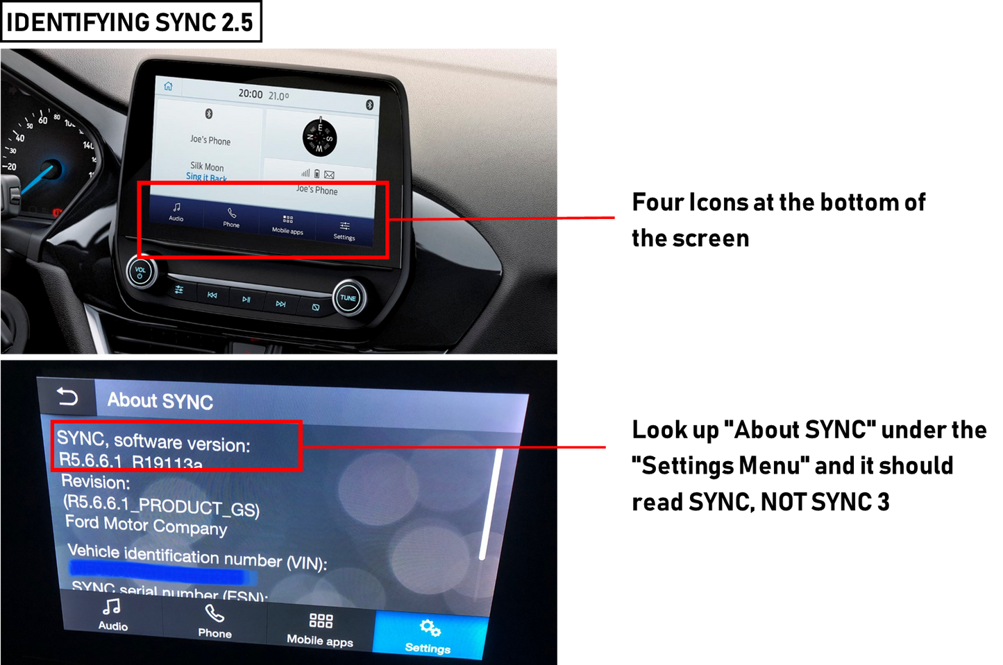 Add a Camera to OEM Ford Mondeo (2014-2022) With Sync 2.5 Tablet (Sync3 light/R5) Version or Sync Connected Radio 4"