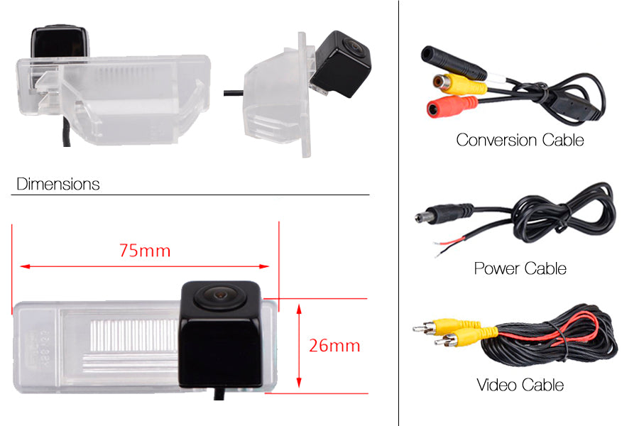 Nissan Qashqai Reverse View Rear Number Plate Light Camera (NTSC)