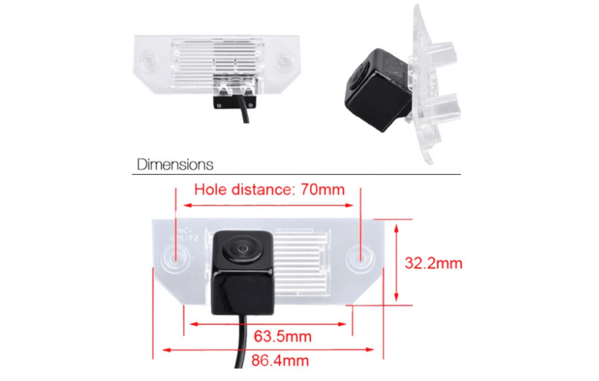 Ford Focus MK2 Reverse View Rear Number Plate Light Camera (NTSC)