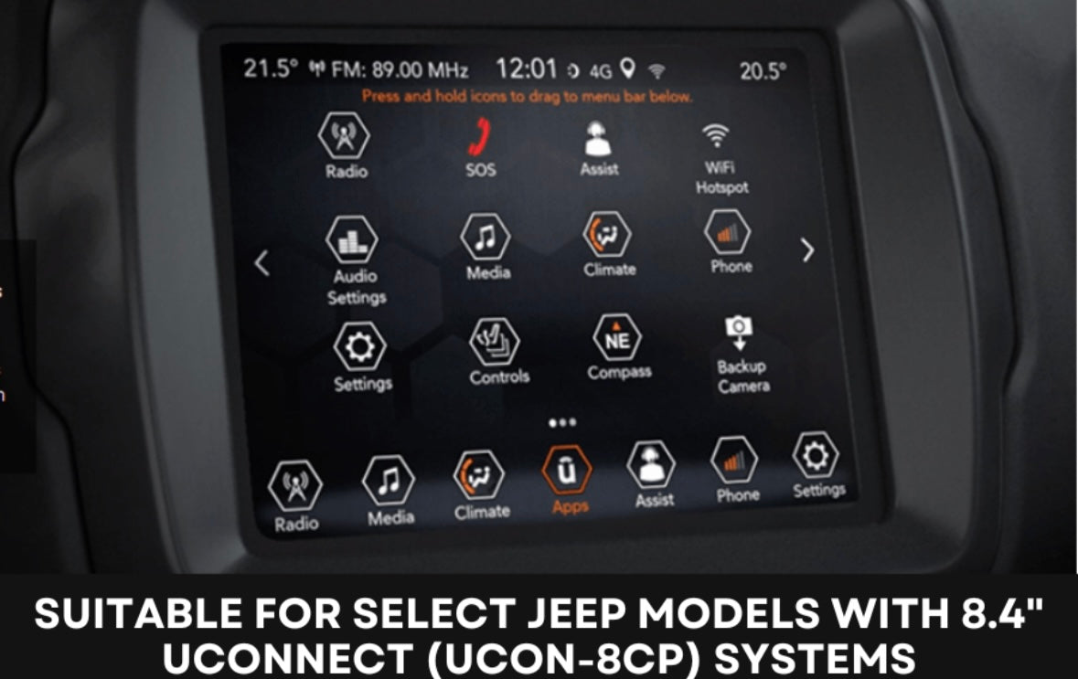 Add a Camera to OEM Jeep Compass (2017 Onwards) With Uconnect 8.4inch U-CON8-CP Head Unit