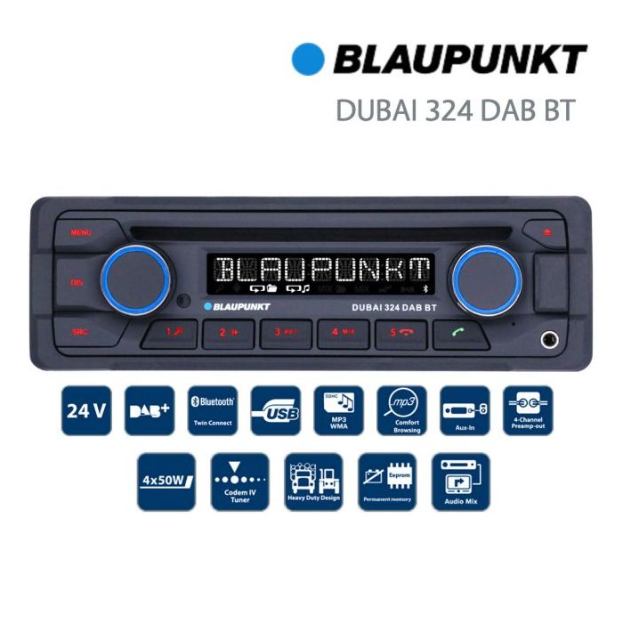 Blaupunkt DUBAI 324DAB-BT - CD MP3 USB AUX Stereo Bluetooth DAB Tuner