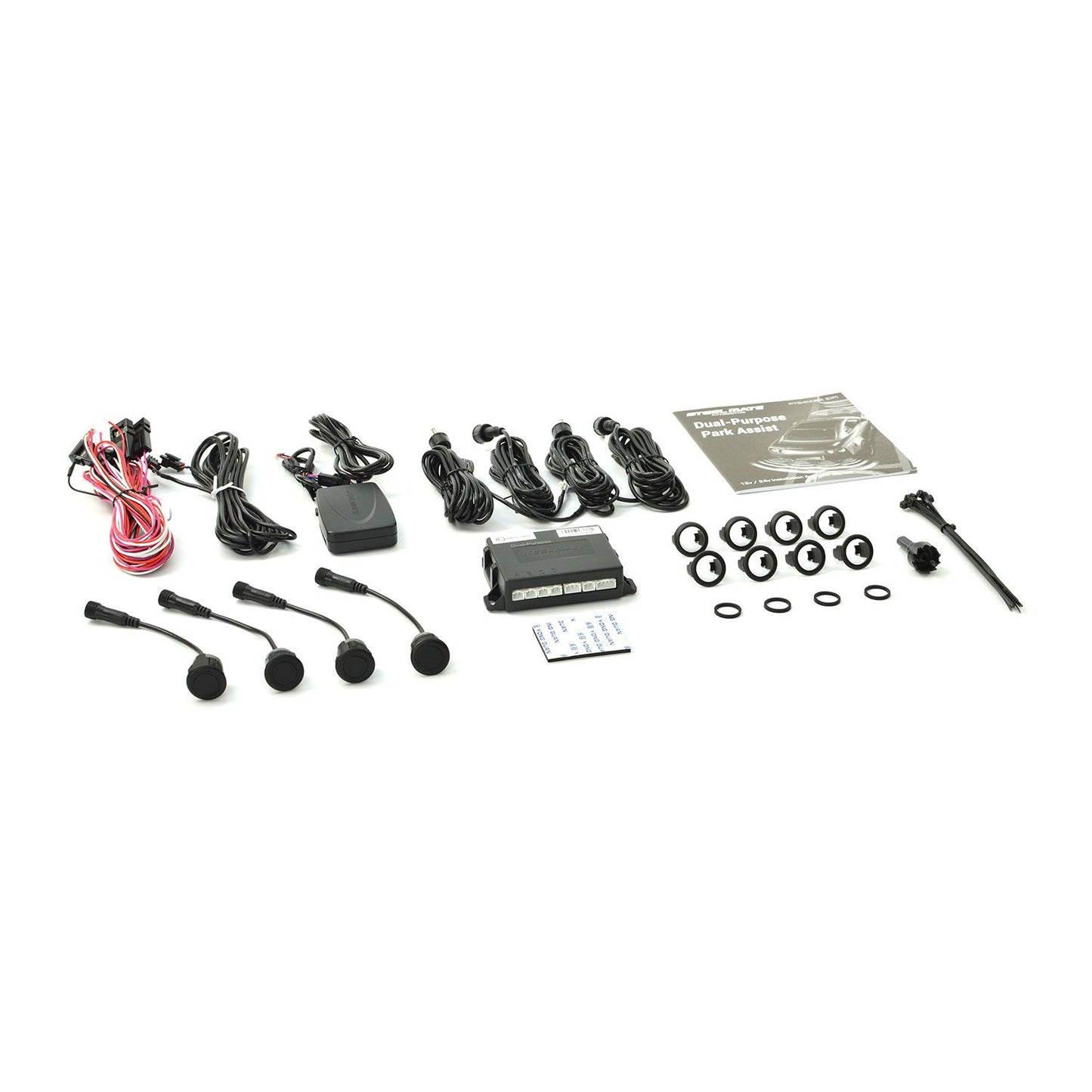 Steelmate Dual Purpose 4 Sensor Front Or Rear Parking Sensor Kit - Gloss Black