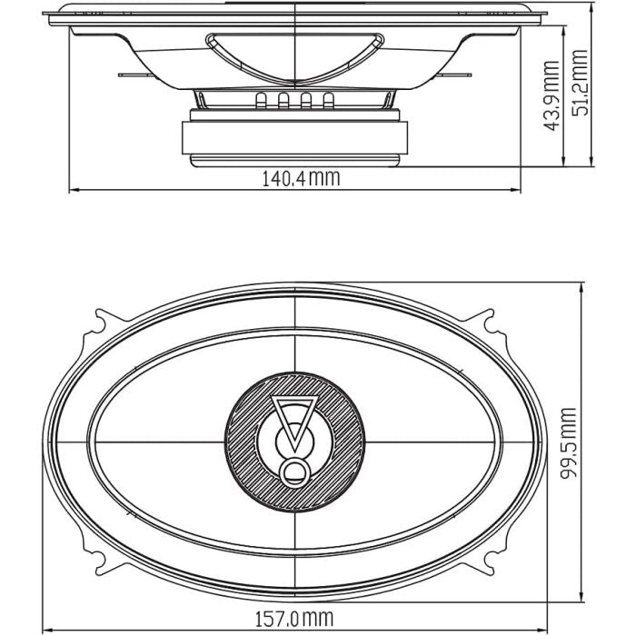 JBL STAGE3 6427 - 4" X 6" 2-Way Coaxial Speakers 350W Total Power