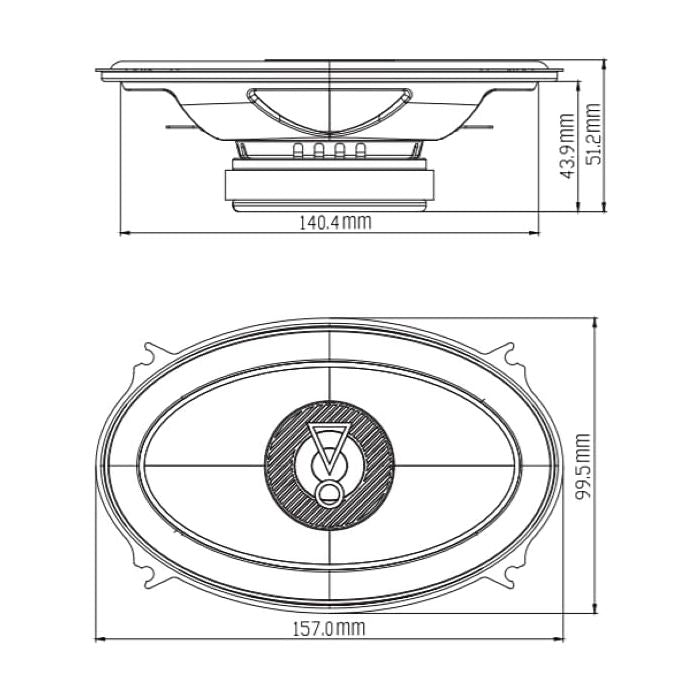 JBL STAGE3 8627 - 6" X 8" 2-Way Coaxial Speakers 500W Total Power