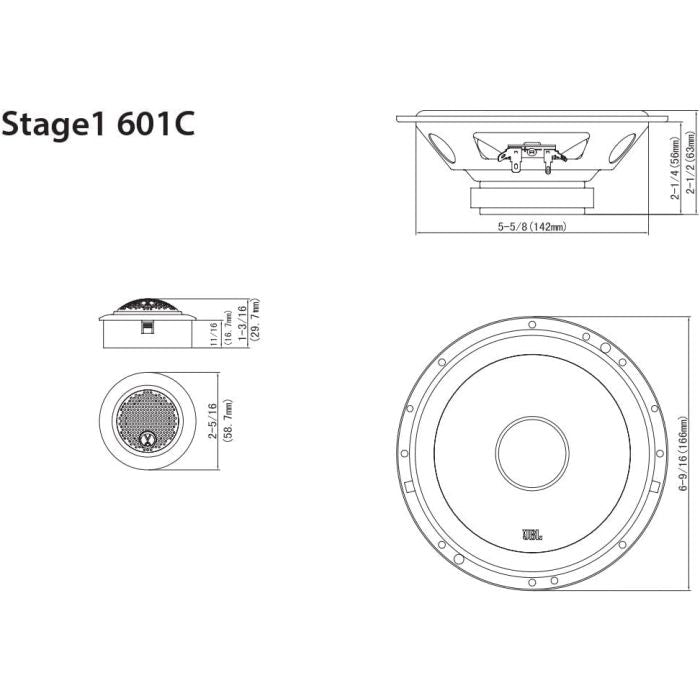JBL STAGE1601C - 6" 2-Way Component Speakers 400W Total Power