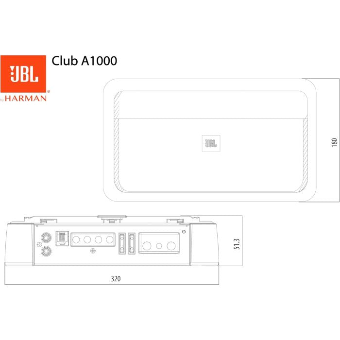 JBL CLUB A5055 - 5 Channel Car Amplifier 50W RMS X 4 + 500W RMS X 1