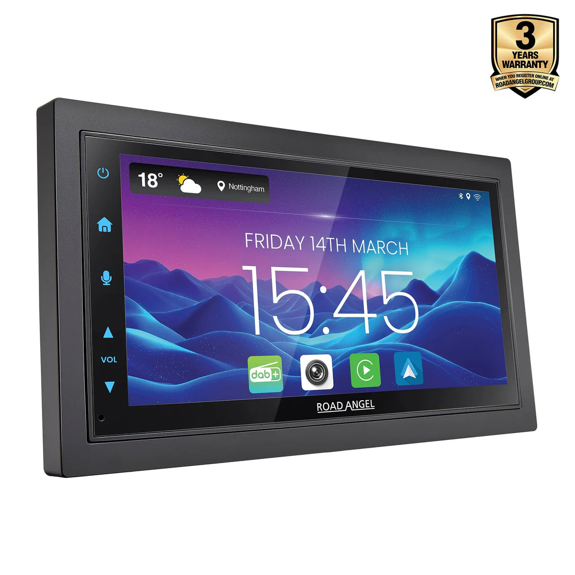 Road Angel RA-X722DAB - Car Stereo With 7" Touch Screen Display, DAB+, Bluetooth, Wireless Android Auto & Apple Car Play (DAB Antenna Included)