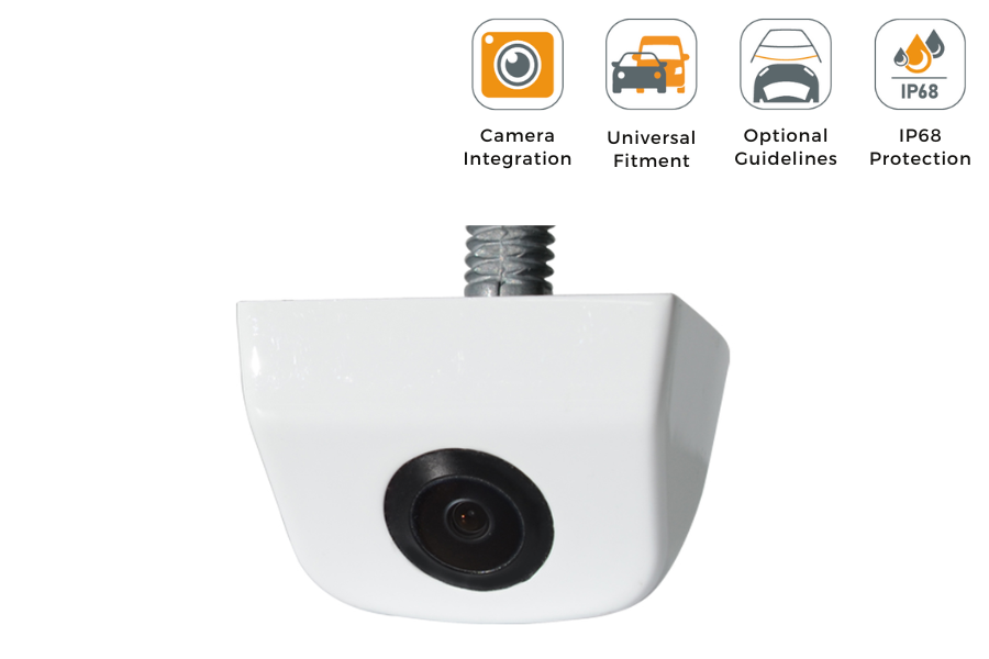 Universal Vehicle Reverse View Vertical Surface Mount Screw Thread Camera WHITE (NTSC)