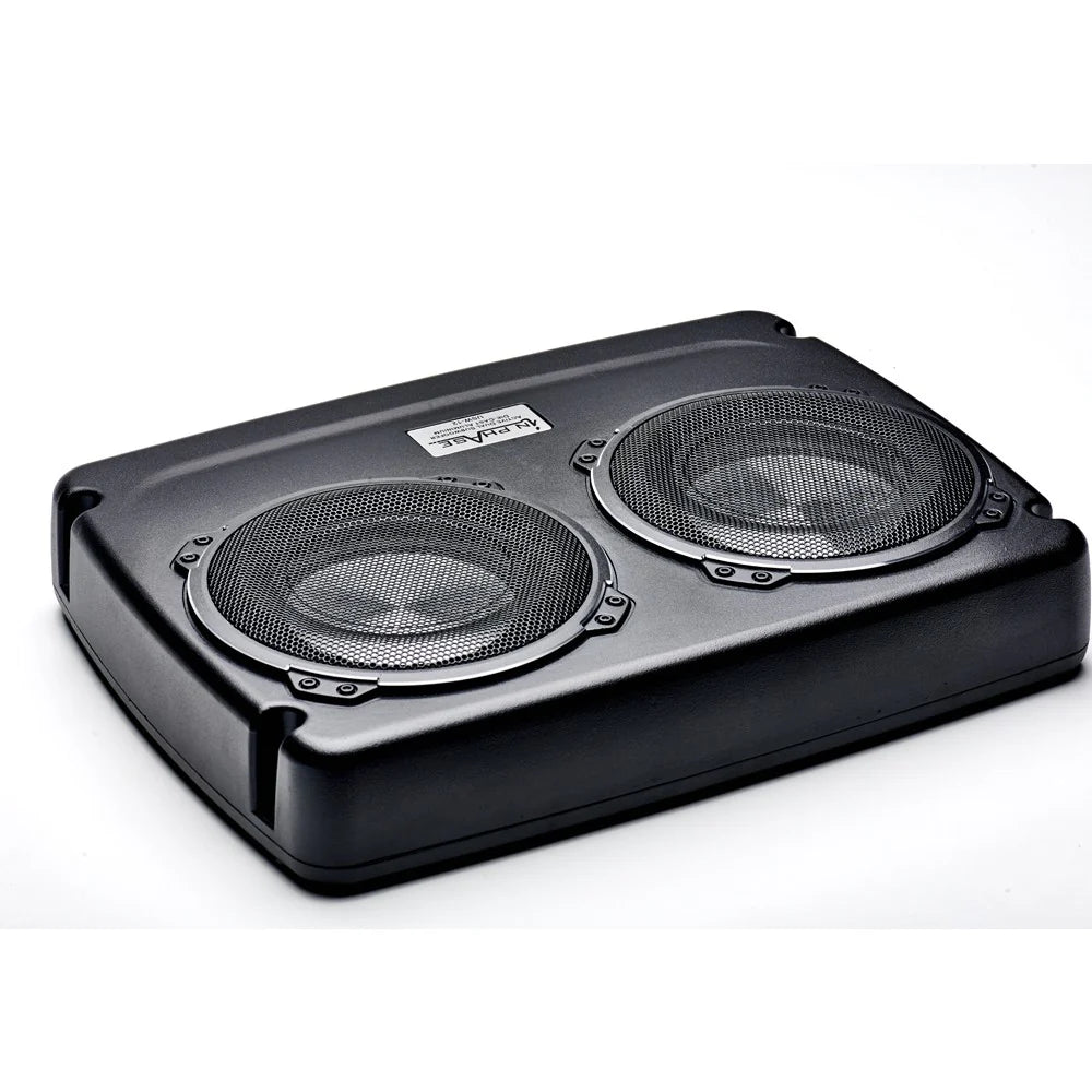 In Phase USW12 Dual Under-Seat Active Subwoofer System 600 Watts With Bass And Phase Wired Remote Control
