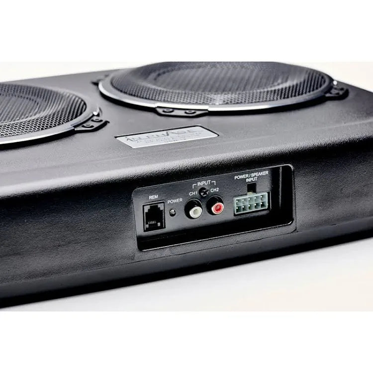 In Phase USW12 Dual Under-Seat Active Subwoofer System 600 Watts With Bass And Phase Wired Remote Control